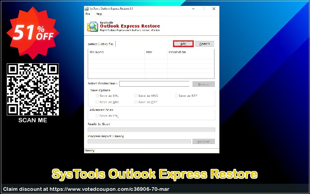 SysTools Outlook Express Restore Coupon Code Apr 2024, 51% OFF - VotedCoupon