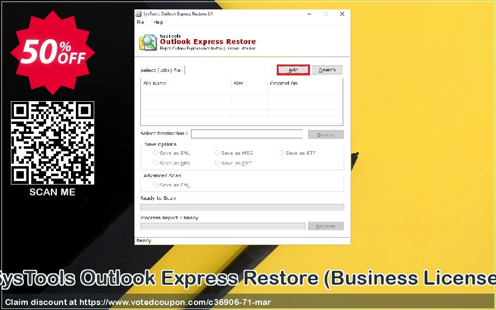 SysTools Outlook Express Restore, Business Plan  Coupon Code Apr 2024, 50% OFF - VotedCoupon