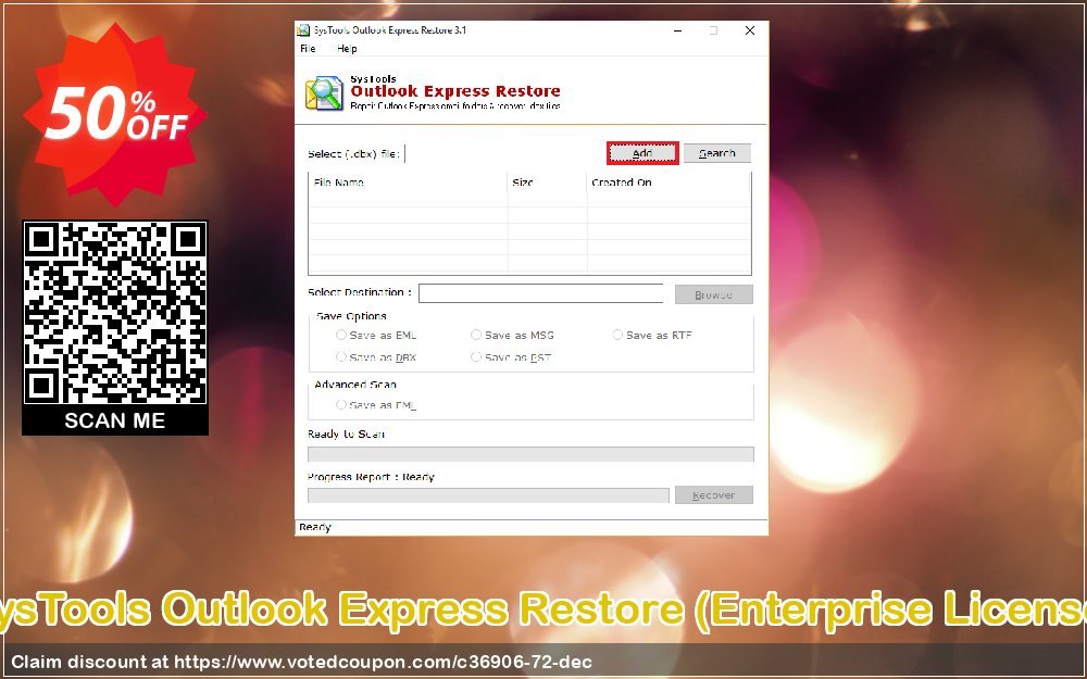 SysTools Outlook Express Restore, Enterprise Plan  Coupon Code Apr 2024, 50% OFF - VotedCoupon