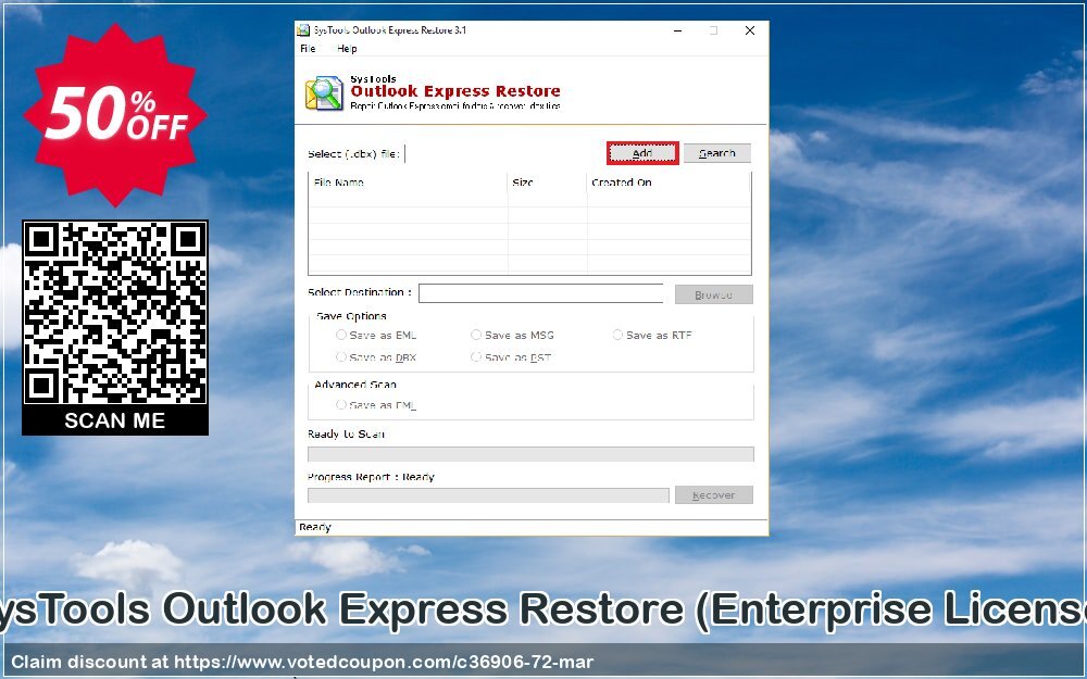 SysTools Outlook Express Restore, Enterprise Plan  Coupon, discount SysTools coupon 36906. Promotion: 