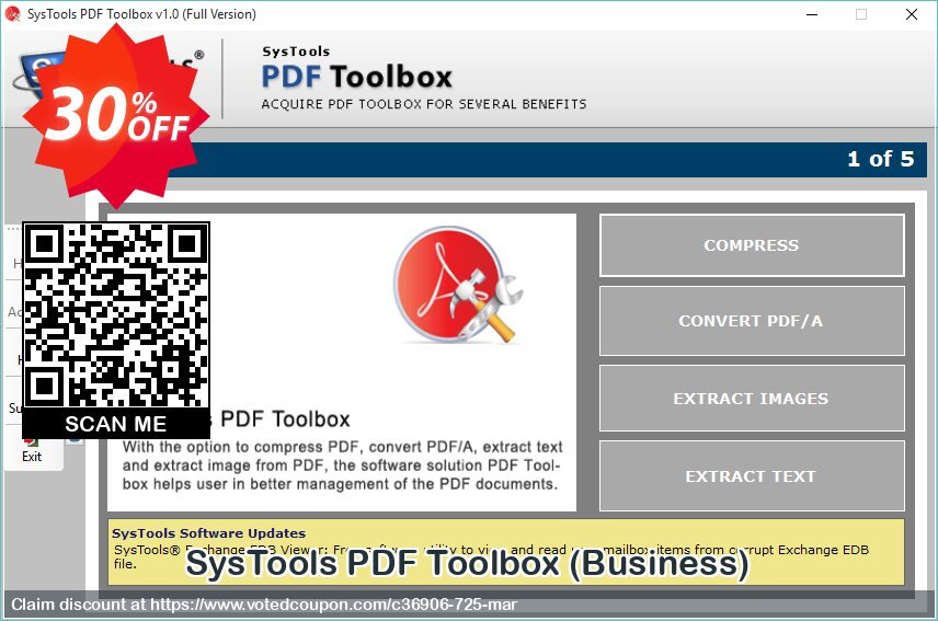 SysTools PDF Toolbox, Business  Coupon, discount SysTools coupon 36906. Promotion: 