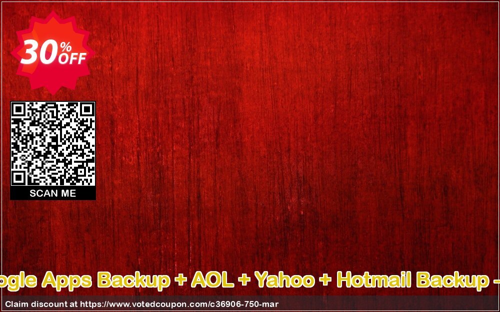 Bundle Offer - Google Apps Backup + AOL + Yahoo + Hotmail Backup - 50 Users Plan Coupon, discount SysTools coupon 36906. Promotion: 