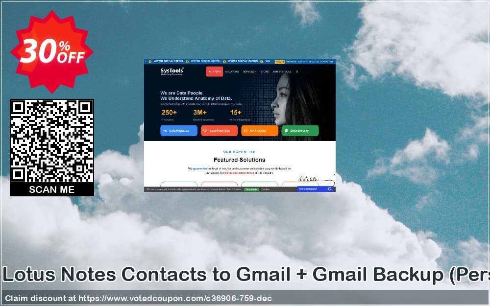 Bundle Offer - Lotus Notes Contacts to Gmail + Gmail Backup, Personal Plan  Coupon, discount SysTools coupon 36906. Promotion: 