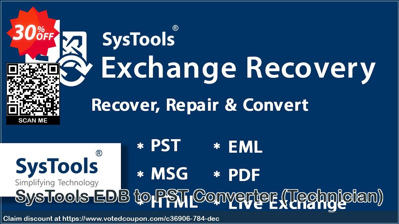 SysTools EDB to PST Converter, Technician  Coupon Code Apr 2024, 30% OFF - VotedCoupon