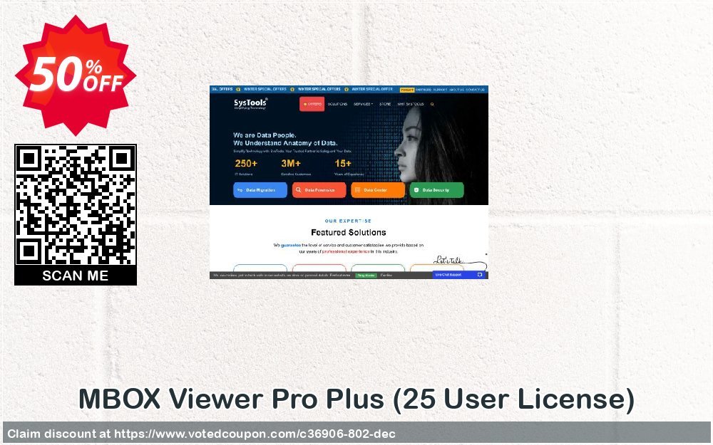 MBOX Viewer Pro Plus, 25 User Plan  Coupon, discount SysTools coupon 36906. Promotion: 
