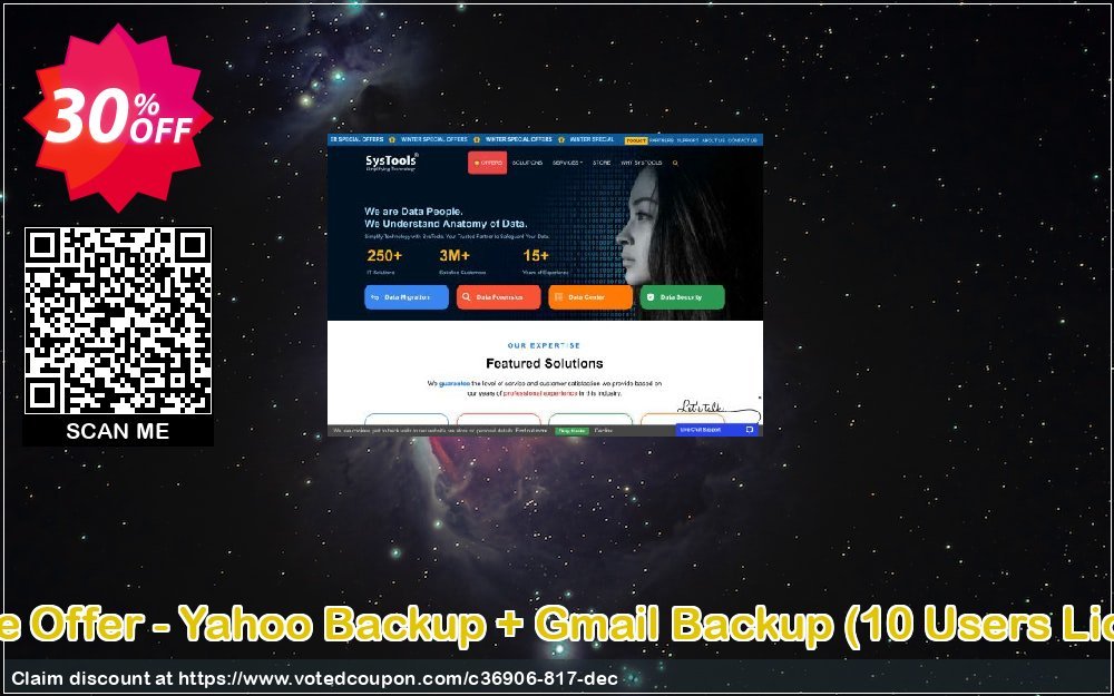 Bundle Offer - Yahoo Backup + Gmail Backup, 10 Users Plan  Coupon, discount SysTools coupon 36906. Promotion: 