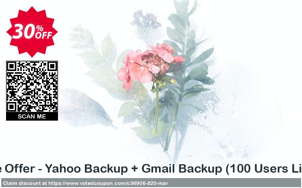 Bundle Offer - Yahoo Backup + Gmail Backup, 100 Users Plan  Coupon, discount SysTools coupon 36906. Promotion: 