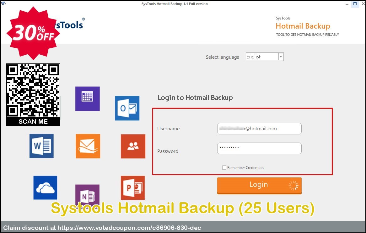 Systools Hotmail Backup, 25 Users  Coupon, discount SysTools coupon 36906. Promotion: 