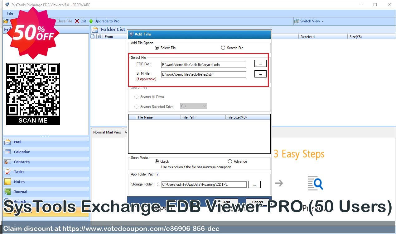 SysTools Exchange EDB Viewer PRO, 50 Users  Coupon Code Apr 2024, 50% OFF - VotedCoupon