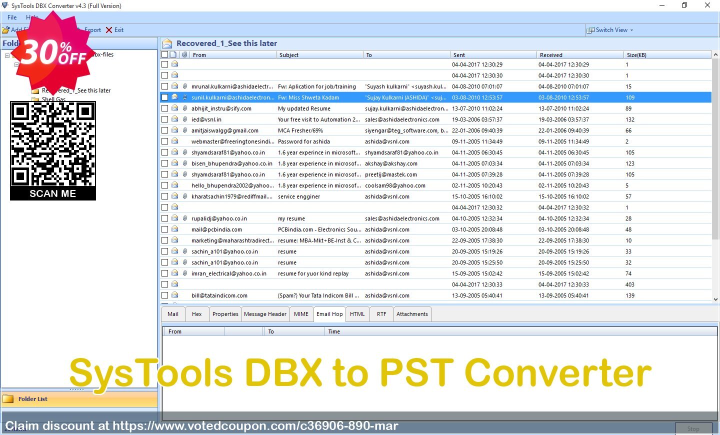 SysTools DBX to PST Converter Coupon, discount SysTools coupon 36906. Promotion: SysTools promotion codes 36906