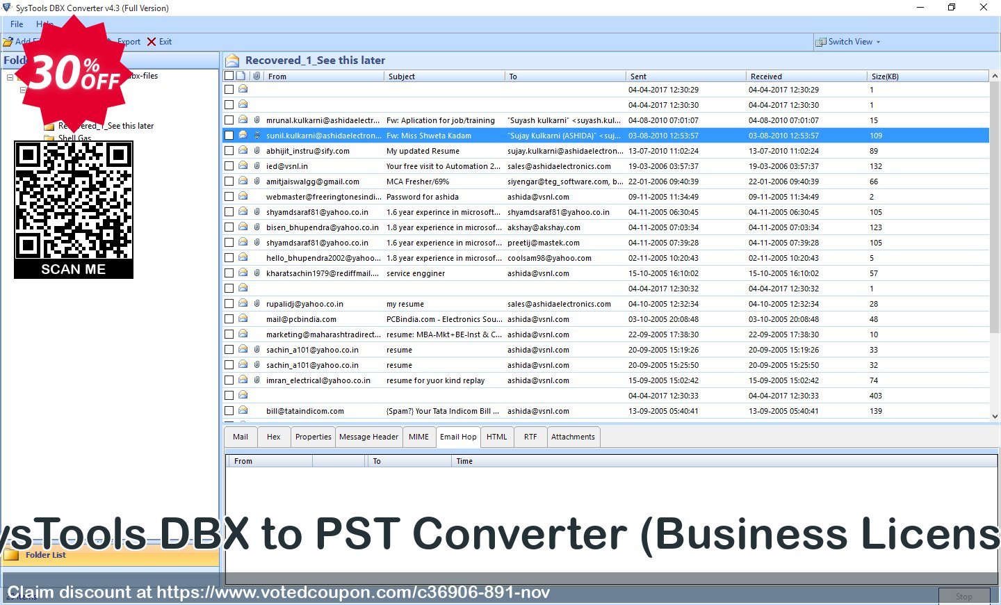 SysTools DBX to PST Converter, Business Plan  Coupon, discount SysTools coupon 36906. Promotion: SysTools promotion codes 36906