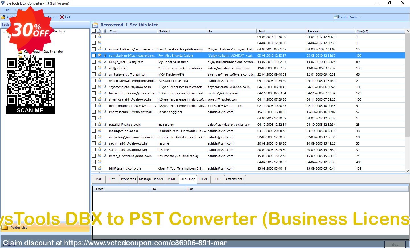 SysTools DBX to PST Converter, Business Plan  Coupon, discount SysTools coupon 36906. Promotion: SysTools promotion codes 36906