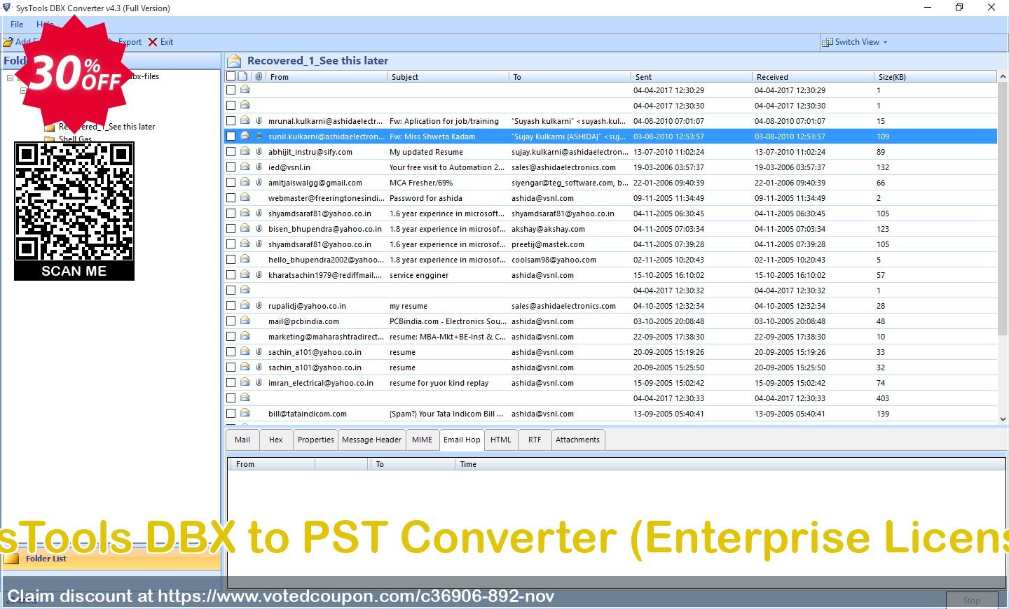 SysTools DBX to PST Converter, Enterprise Plan  Coupon, discount SysTools coupon 36906. Promotion: SysTools promotion codes 36906