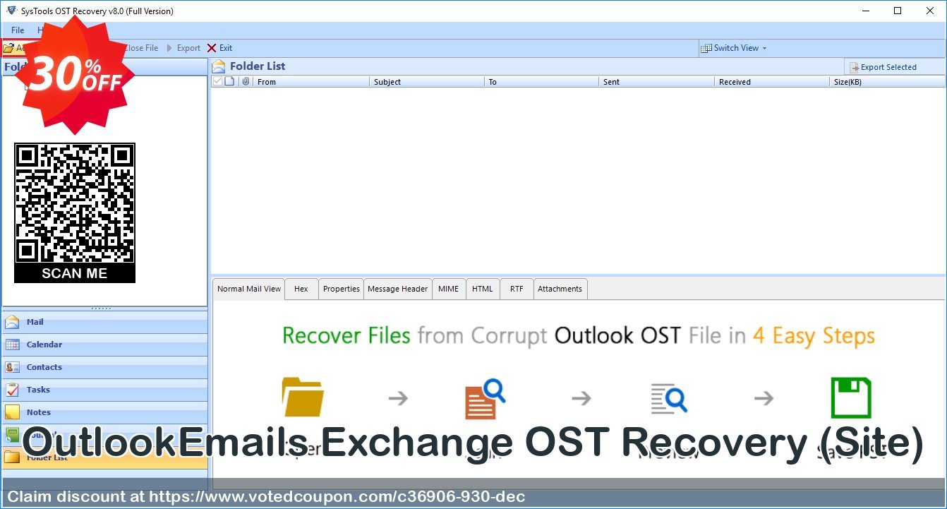 OutlookEmails Exchange OST Recovery, Site  Coupon Code Oct 2023, 30% OFF - VotedCoupon