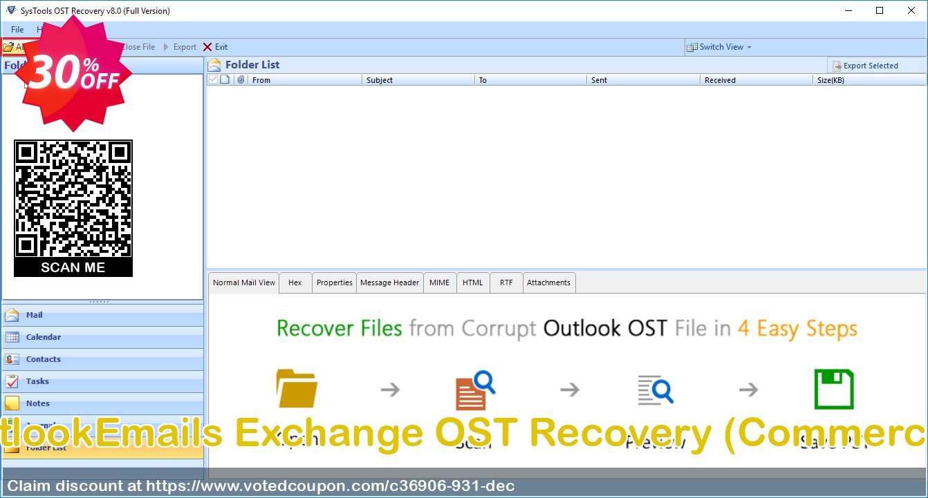 OutlookEmails Exchange OST Recovery, Commercial  Coupon Code Oct 2023, 30% OFF - VotedCoupon