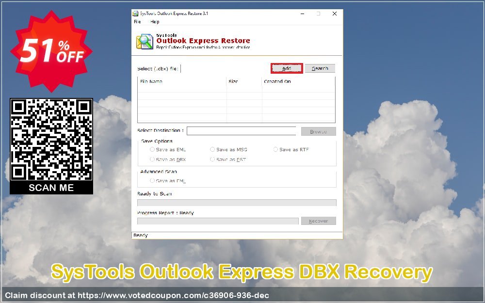 SysTools Outlook Express DBX Recovery Coupon, discount SysTools coupon 36906. Promotion: SysTools promotion codes 36906