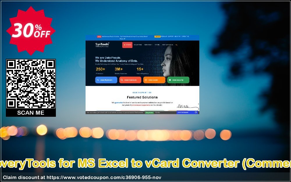 RecoveryTools for MS Excel to vCard Converter, Commercial  Coupon, discount SysTools coupon 36906. Promotion: SysTools promotion codes 36906