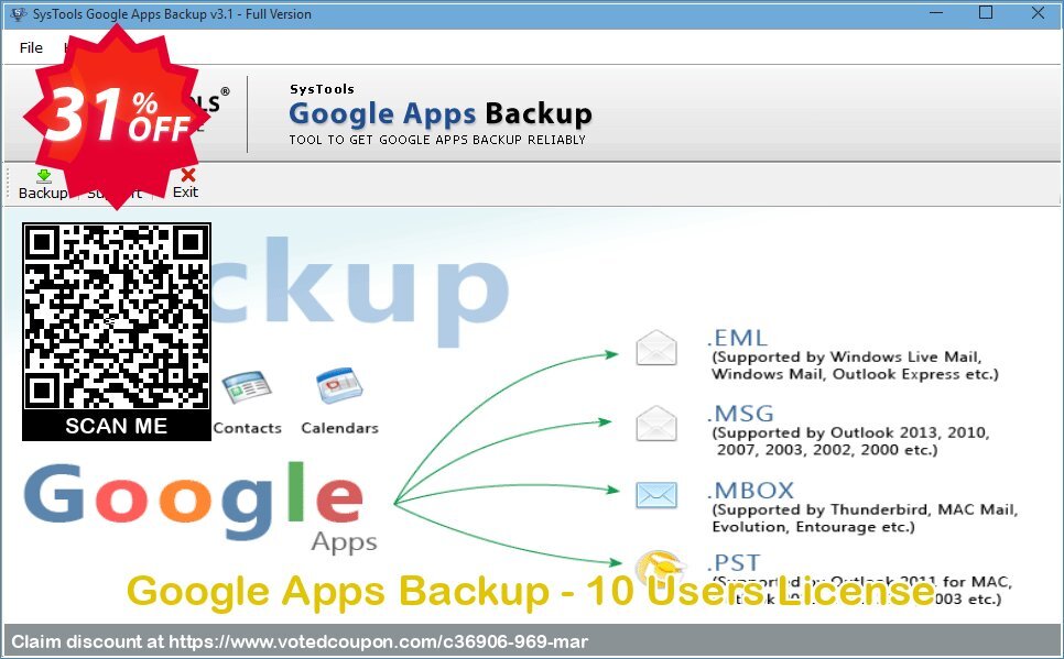 Google Apps Backup - 10 Users Plan Coupon, discount SysTools coupon 36906. Promotion: SysTools promotion codes 36906