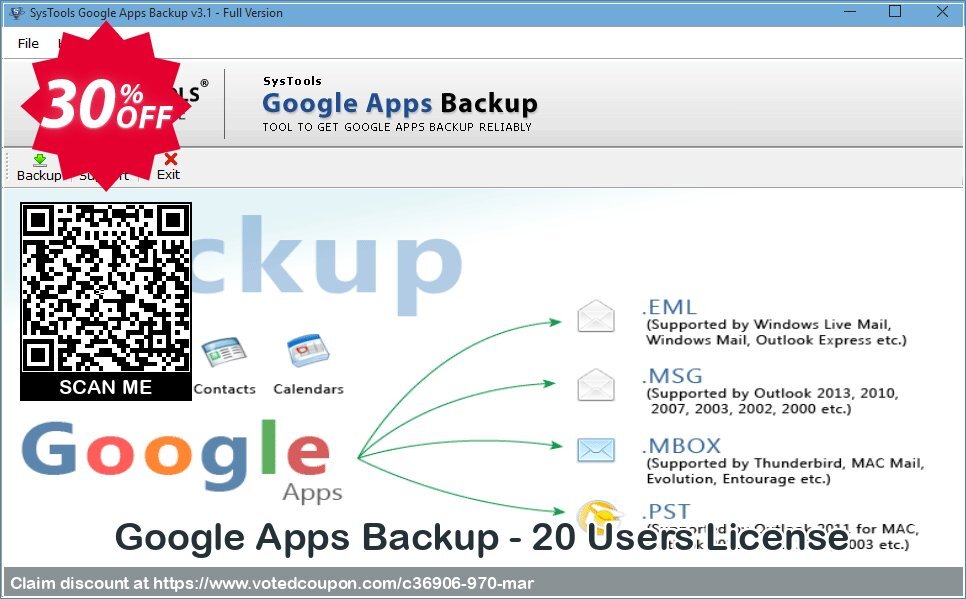 Google Apps Backup - 20 Users Plan Coupon Code Apr 2024, 30% OFF - VotedCoupon