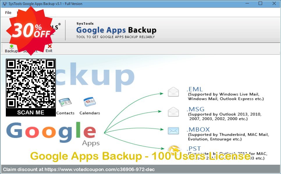 Google Apps Backup - 100 Users Plan Coupon, discount SysTools coupon 36906. Promotion: SysTools promotion codes 36906