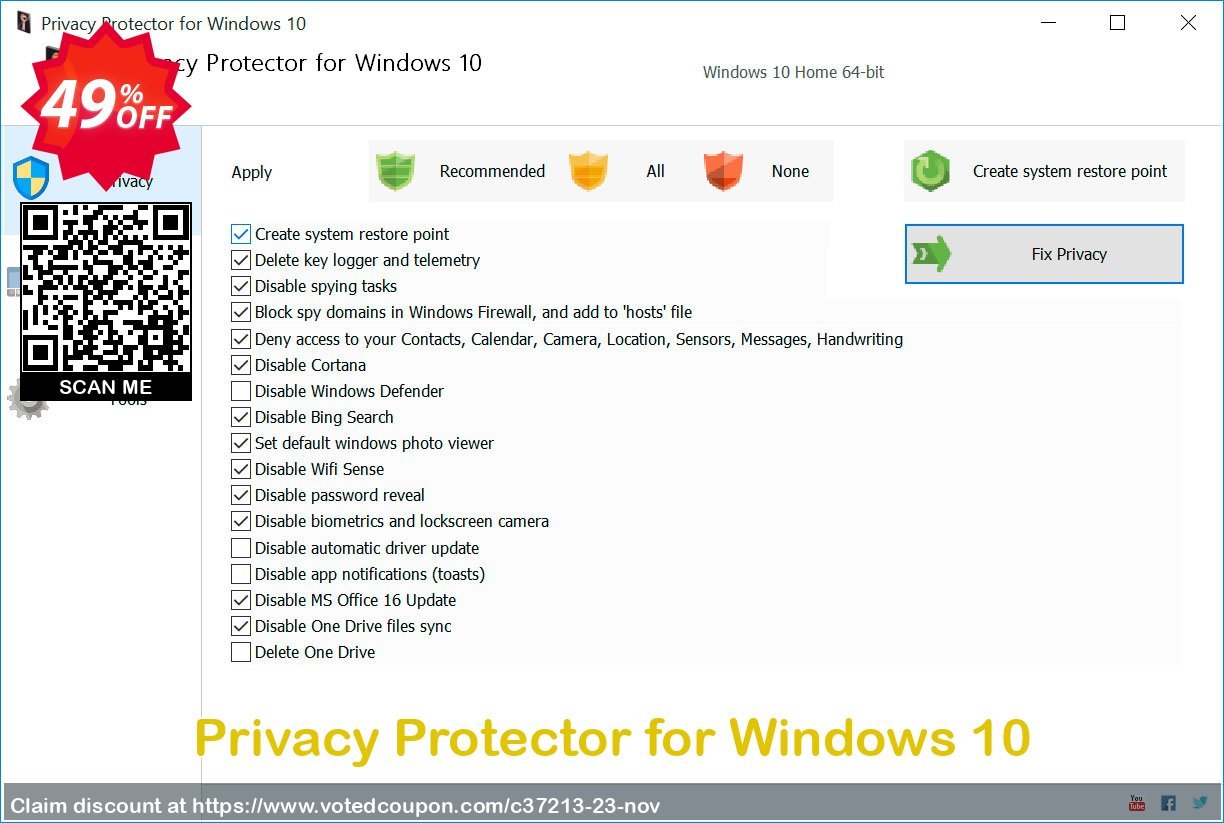 Privacy Protector for WINDOWS 10