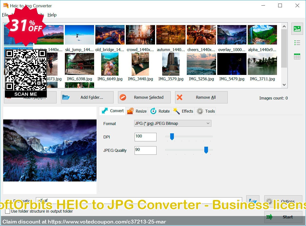 SoftOrbits HEIC to JPG Converter - Business Plan Coupon, discount 31% OFF SoftOrbits HEIC to JPG Converter - Business license Feb 2024. Promotion: Exclusive promotions code of SoftOrbits HEIC to JPG Converter - Business license, tested in February 2024