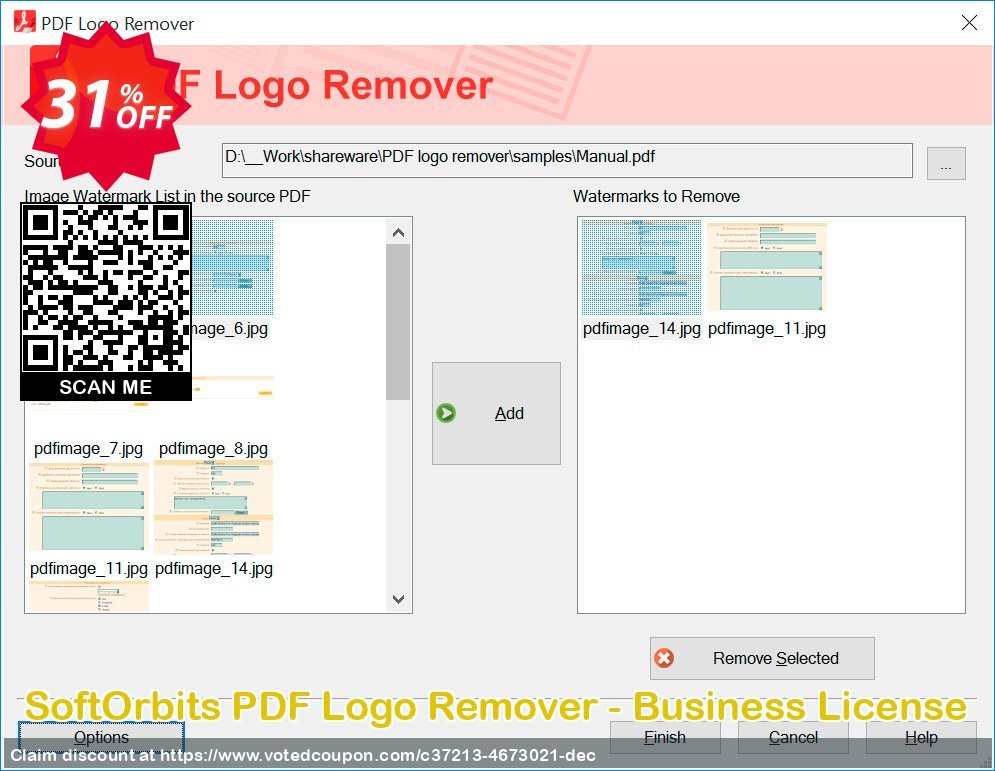 SoftOrbits PDF Logo Remover - Business Plan Coupon, discount 30% Discount. Promotion: awesome discounts code of PDF Logo Remover - Business License 2023