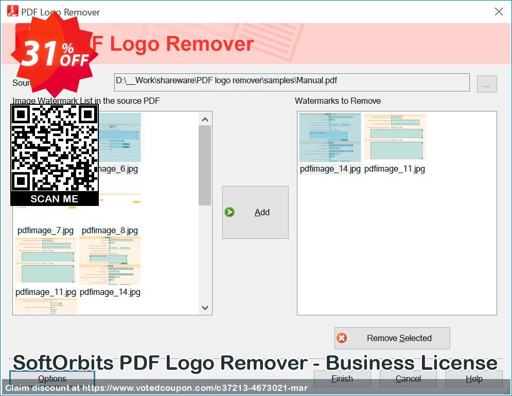 SoftOrbits PDF Logo Remover - Business Plan Coupon, discount 30% Discount. Promotion: awesome discounts code of PDF Logo Remover - Business License 2024