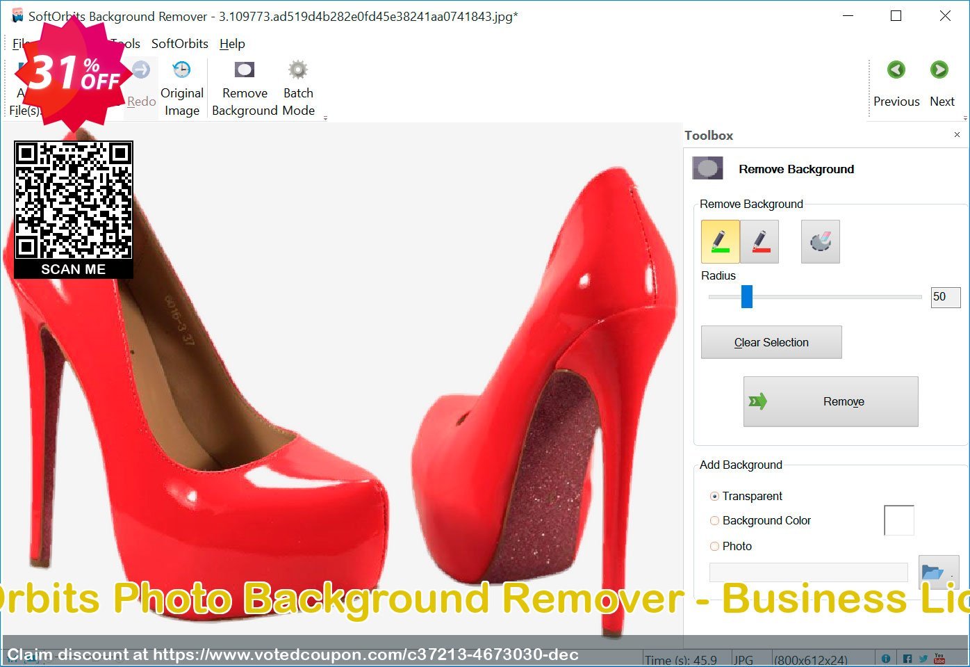 SoftOrbits Photo Background Remover - Business Plan Coupon, discount 30% Discount. Promotion: fearsome sales code of Photo Background Remover - Business License 2024