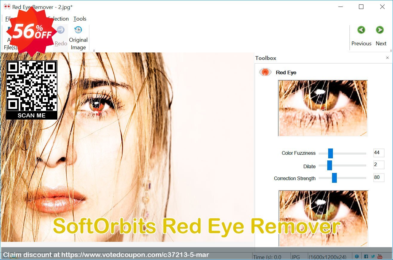 SoftOrbits Red Eye Remover Coupon, discount 30% Discount. Promotion: 