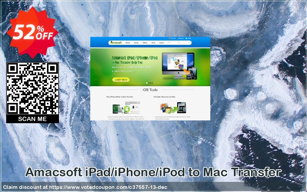 AMACsoft iPad/iPhone/iPod to MAC Transfer Coupon, discount 50% off. Promotion: 