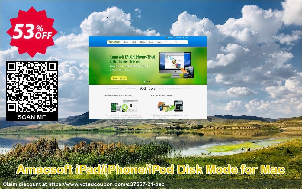 AMACsoft iPad/iPhone/iPod Disk Mode for MAC Coupon, discount 50% off. Promotion: 