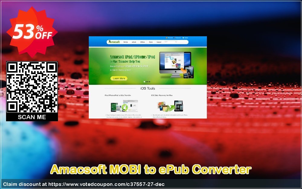 AMACsoft MOBI to ePub Converter Coupon, discount 50% off. Promotion: 