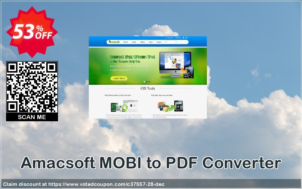 AMACsoft MOBI to PDF Converter Coupon, discount 50% off. Promotion: 