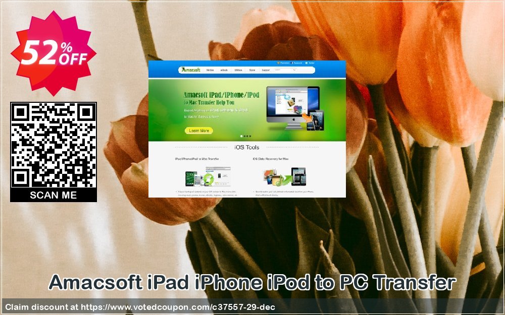 AMACsoft iPad iPhone iPod to PC Transfer Coupon, discount 50% off. Promotion: 