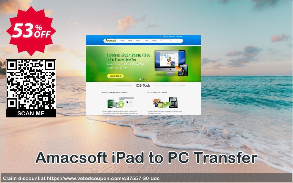 AMACsoft iPad to PC Transfer Coupon, discount 50% off. Promotion: 