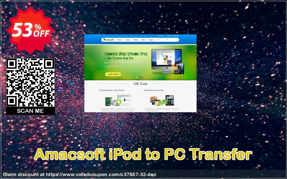 AMACsoft iPod to PC Transfer Coupon, discount 50% off. Promotion: 