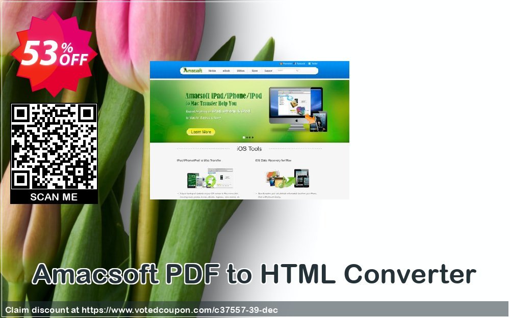 AMACsoft PDF to HTML Converter Coupon, discount 50% off. Promotion: 