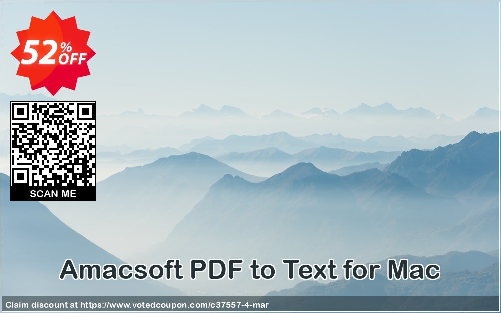 AMACsoft PDF to Text for MAC Coupon, discount 50% off. Promotion: 