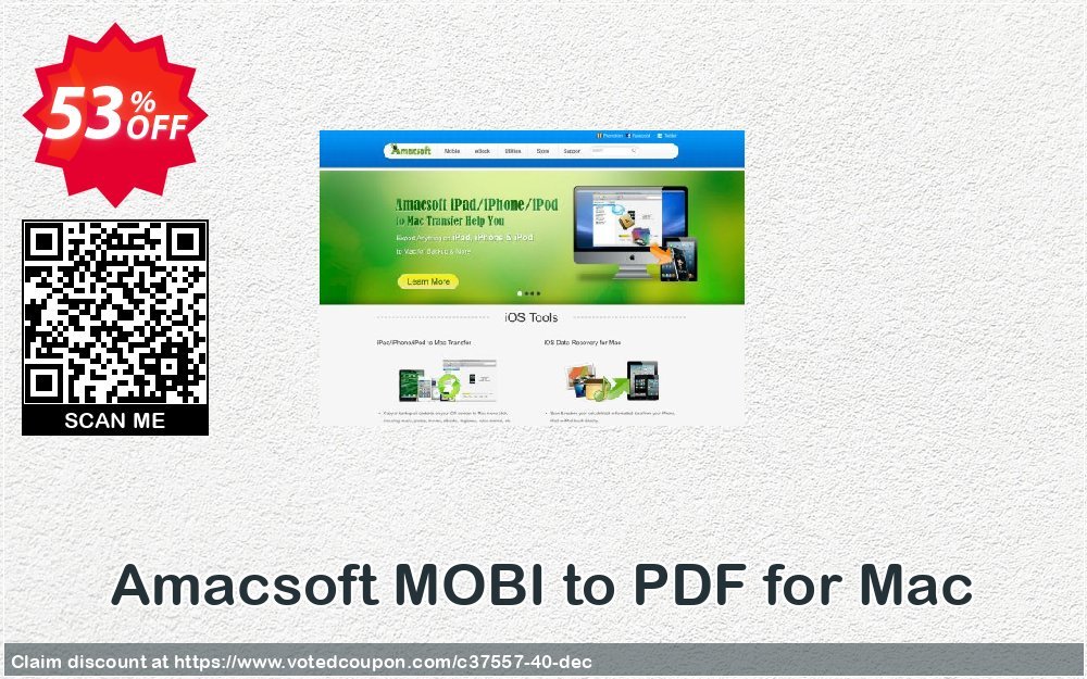 AMACsoft MOBI to PDF for MAC Coupon, discount 50% off. Promotion: 