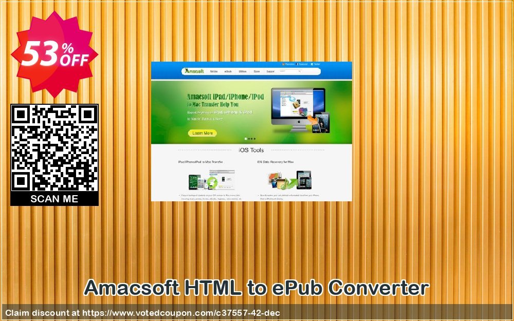 AMACsoft HTML to ePub Converter Coupon, discount 50% off. Promotion: 