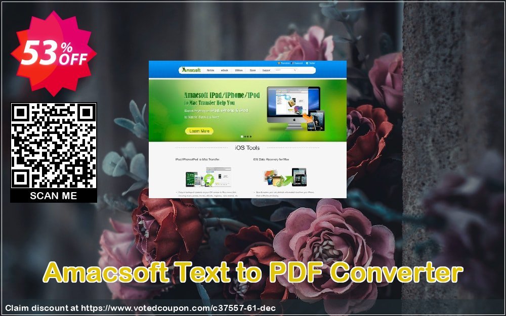AMACsoft Text to PDF Converter Coupon, discount 50% off. Promotion: 