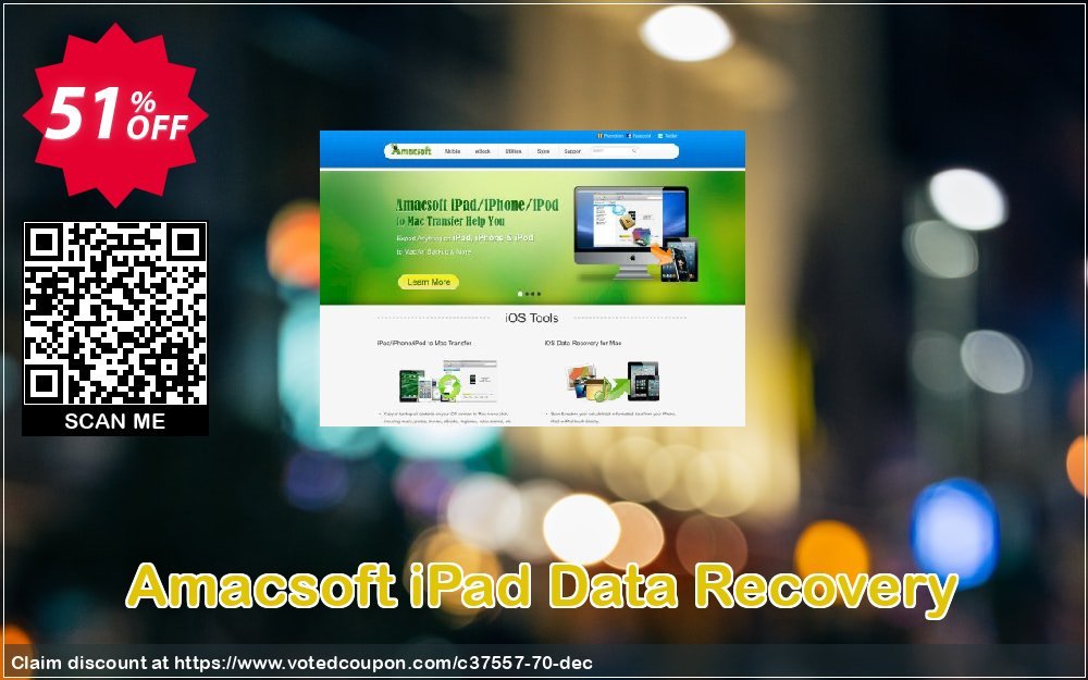 AMACsoft iPad Data Recovery Coupon, discount 50% off. Promotion: 