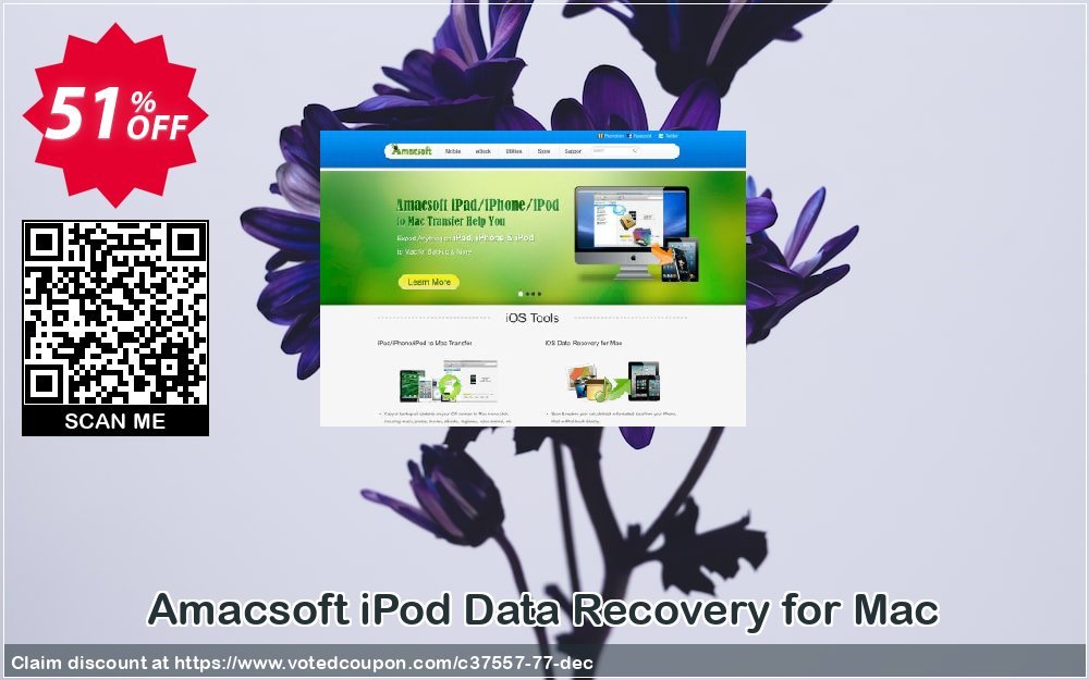 AMACsoft iPod Data Recovery for MAC Coupon, discount 50% off. Promotion: 
