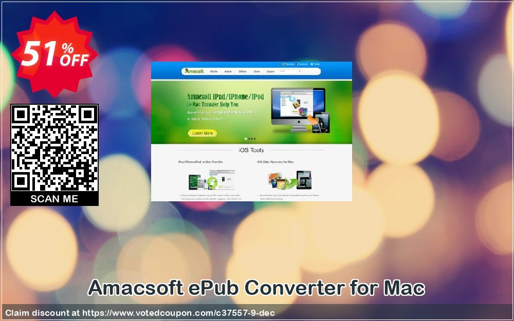 AMACsoft ePub Converter for MAC Coupon, discount 50% off. Promotion: 