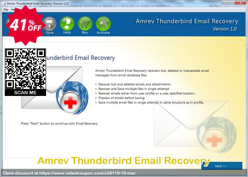 Amrev Thunderbird Email Recovery Coupon Code May 2024, 41% OFF - VotedCoupon