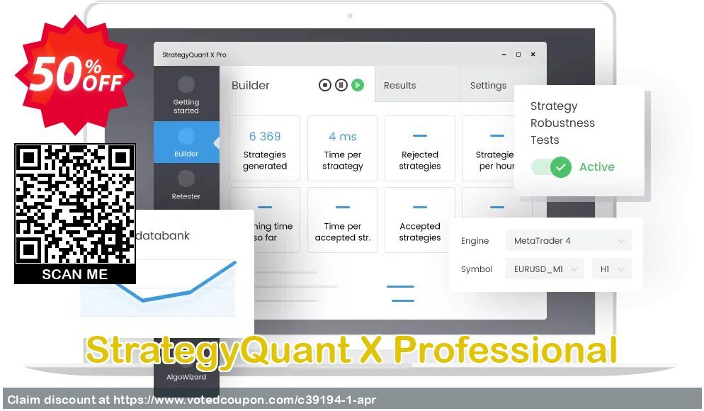 StrategyQuant X Professional Coupon, discount 40% OFF StrategyQuant Professional, verified. Promotion: Amazing promotions code of StrategyQuant Professional, tested & approved