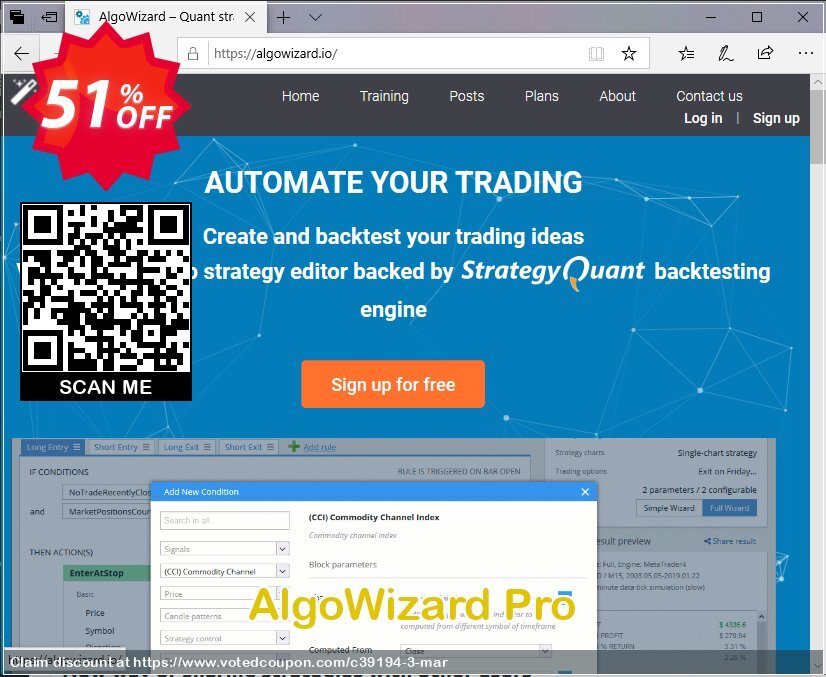 AlgoWizard Pro Coupon, discount 50% OFF AlgoWizard, verified. Promotion: Amazing promotions code of AlgoWizard, tested & approved