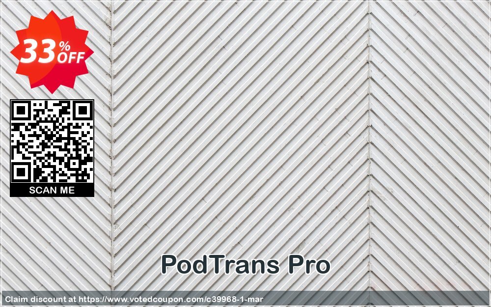 PodTrans Pro Coupon, discount Best discount is IMOBEDUDISCOUNT codes. Promotion: 30OFF Coupon Imobie