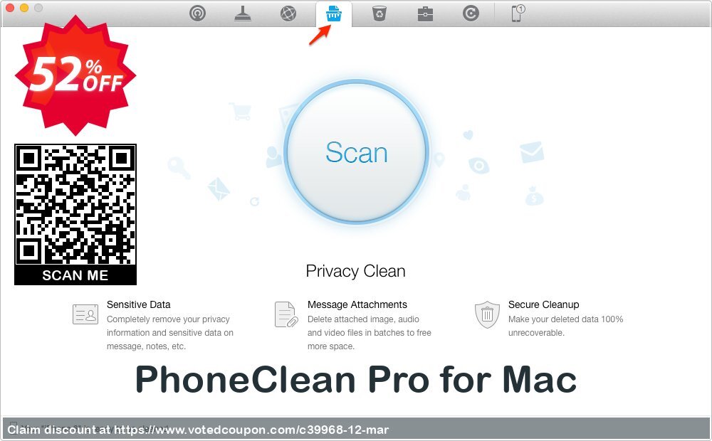 PhoneClean Pro for MAC Coupon, discount PhoneClean Pro for Mac Fearsome sales code 2024. Promotion: 30OFF Coupon Imobie